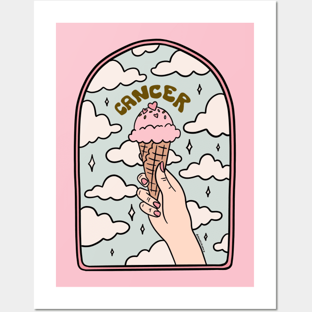 Cancer Ice cream Wall Art by Doodle by Meg